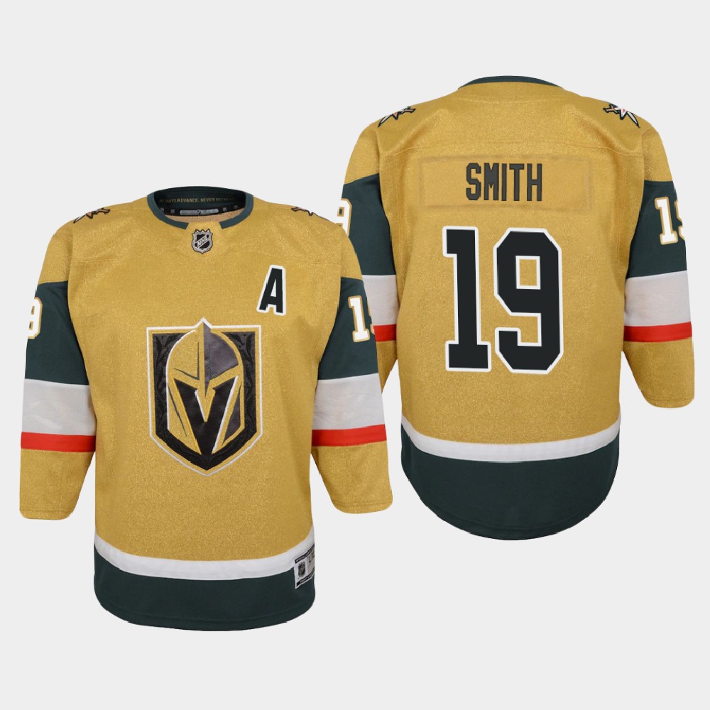 Adadis Vegas Golden Knights #19 Reilly Smith Youth 2020-21 Player Alternate Stitched NHL Jersey Gold->youth nhl jersey->Youth Jersey